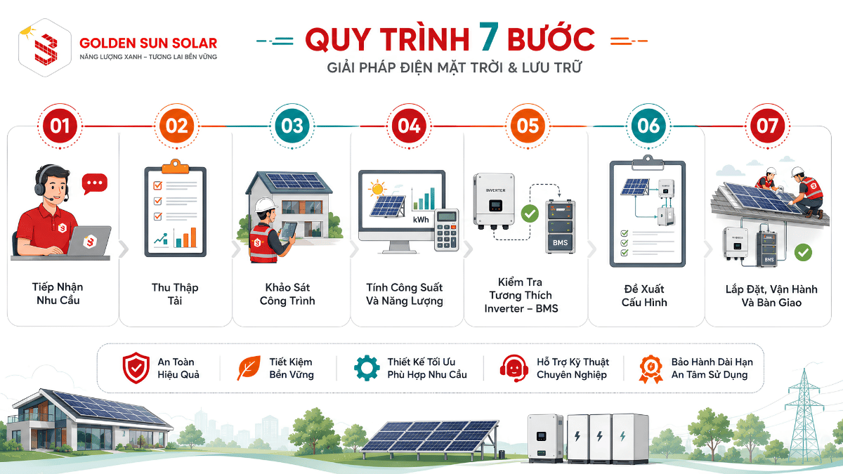 Quy trình khảo sát và lựa chọn pin lưu trữ điện mặt trời